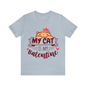 My Cat is my Valentine t-shirt - light blue