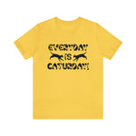 Load image into Gallery viewer, Everyday is caturday t-shirt yellow
