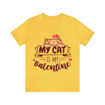 Load image into Gallery viewer, My Cat is my Valentine t-shirt - yellow

