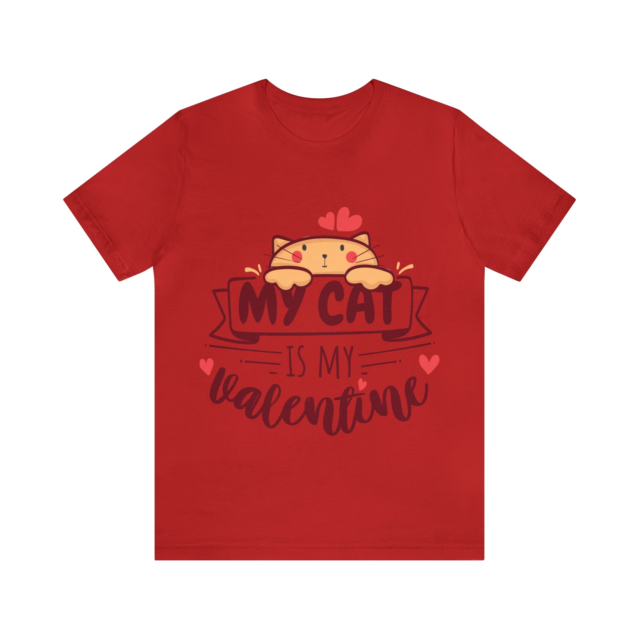 My Cat is my Valentine t-shirt - red