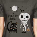 Load image into Gallery viewer, Ladies trick or treat cat shirt detail
