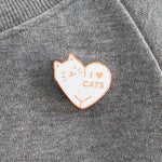 Load image into Gallery viewer, I Heart cats pin white

