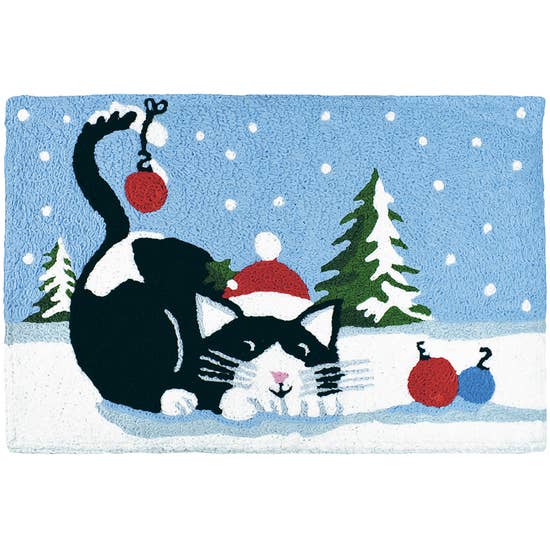 Christmas Cat Accent Rug.