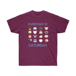 Load image into Gallery viewer, Everyday is Caturday t-shirt - maroon

