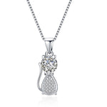 Load image into Gallery viewer, Crystal kitty necklace.

