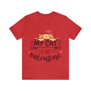 My Cat is my Valentine t-shirt Heather Red