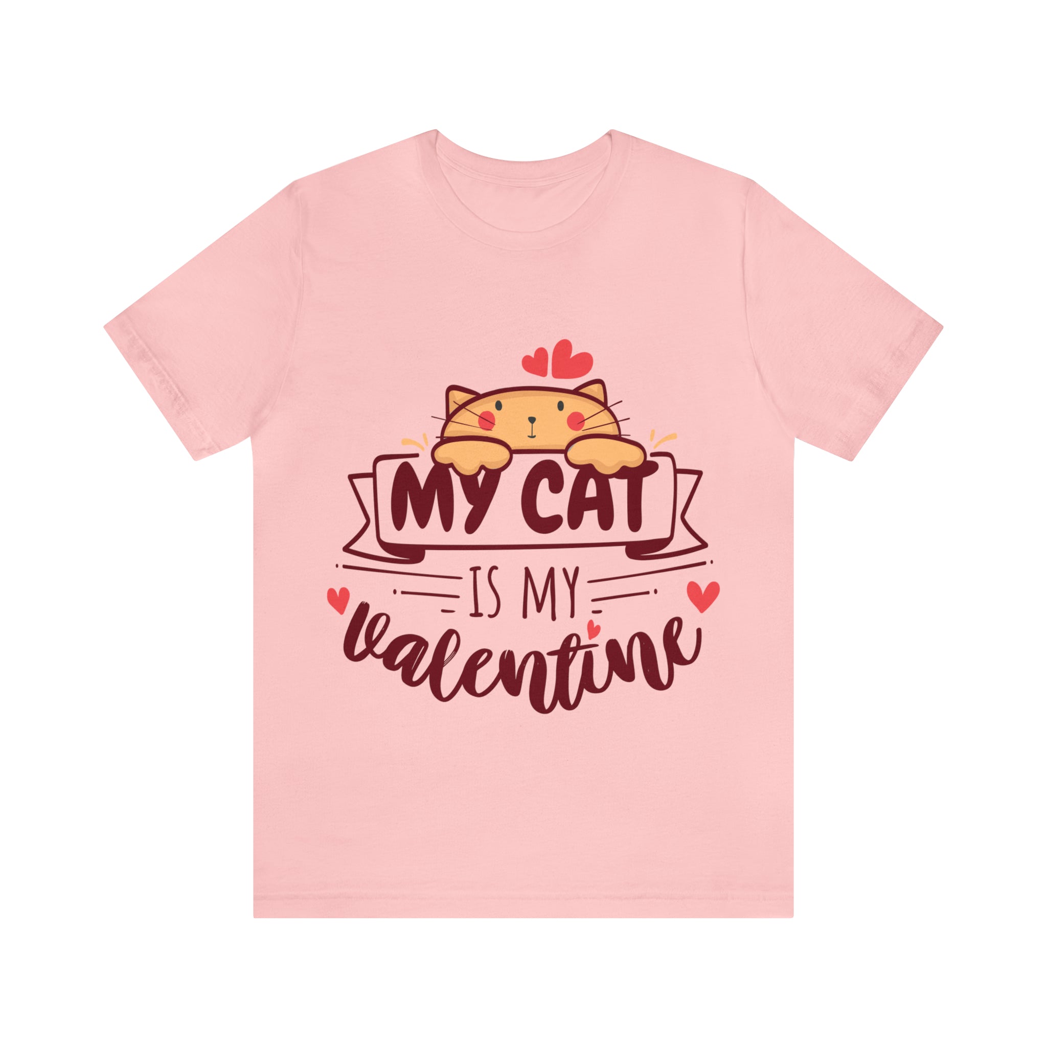My Cat is my Valentine t-shirt - pink