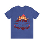 Load image into Gallery viewer, My Cat is my Valentine t-shirt - Heather True Royal Blue
