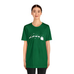 Load image into Gallery viewer, Santa&#39;s Sleigh cat t-shirt kelly green
