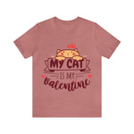 Load image into Gallery viewer, My Cat is my Valentine t-shirt - Heather Mauve

