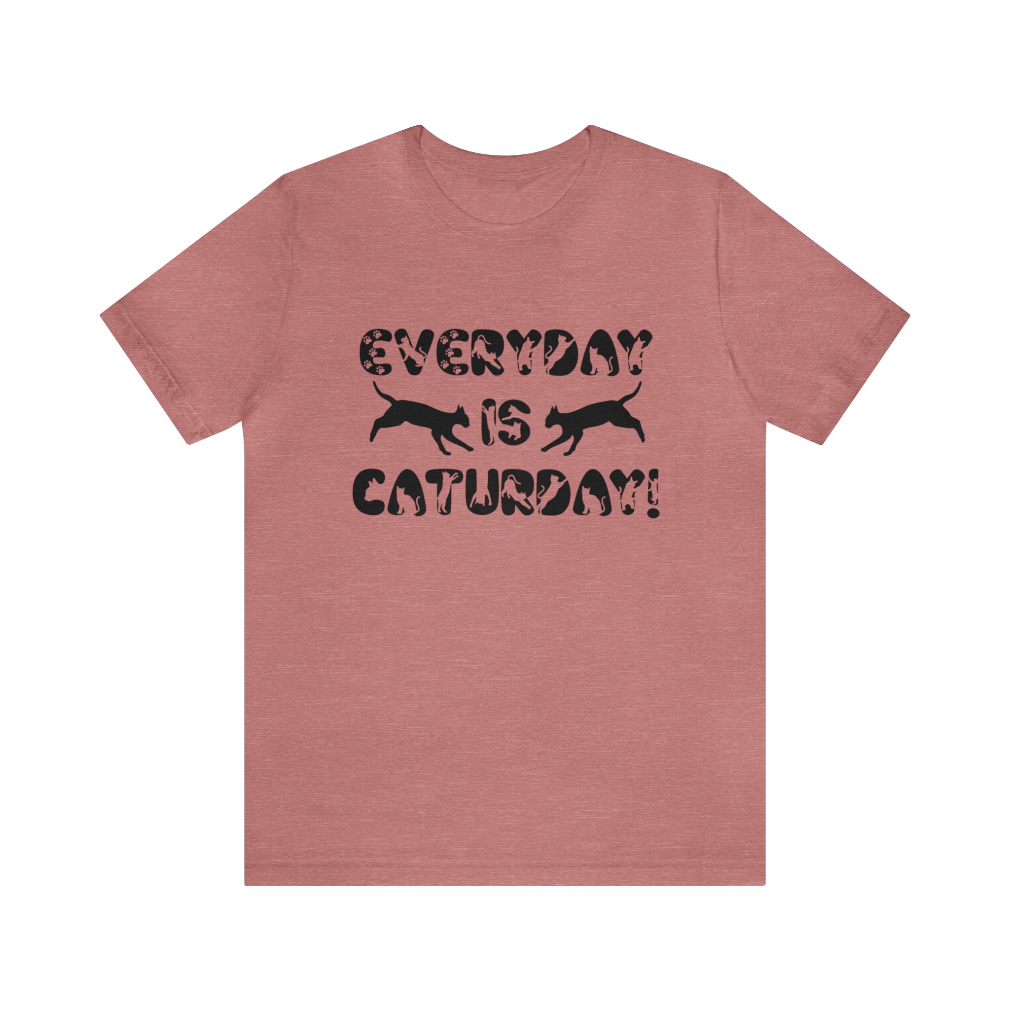 Everyday is caturday t-shirt mauve