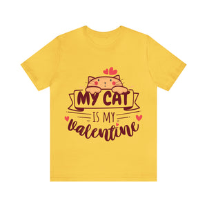 My Cat is my Valentine t-shirt - yellow