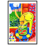 Load image into Gallery viewer, Cat with Red Fishes poster Henri Matisse black frame
