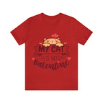 Load image into Gallery viewer, My Cat is my Valentine t-shirt - red
