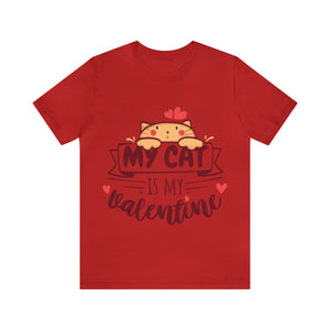 My Cat is my Valentine t-shirt - red