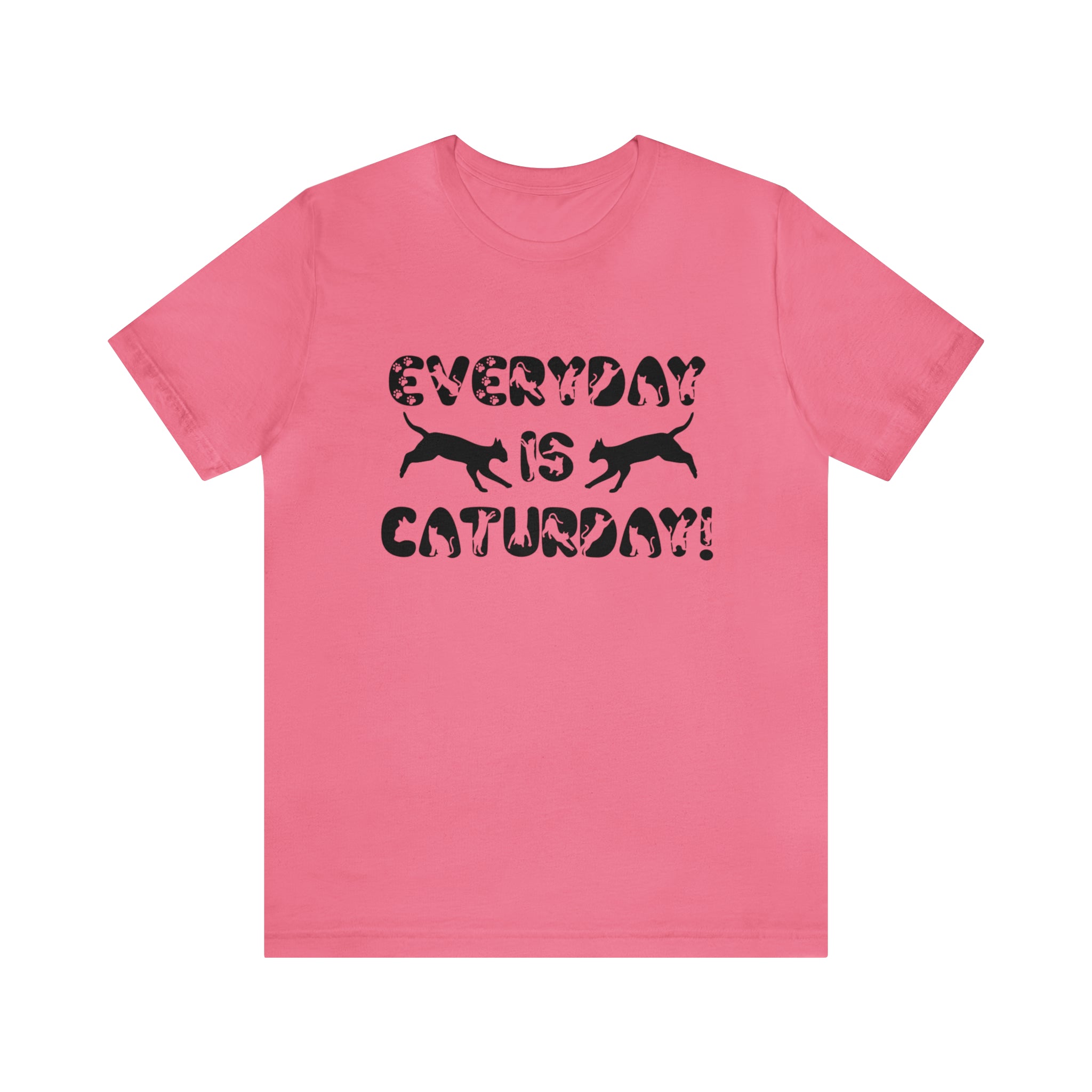 Everyday is caturday t-shirt pink