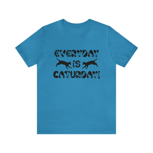 Everyday is caturday t-shirt aqua