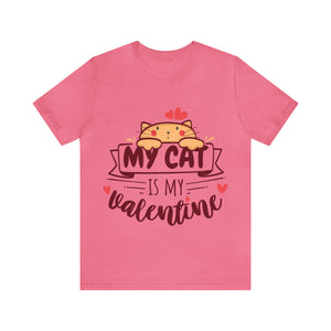 My Cat is my Valentine t-shirt - hot pink