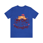 Load image into Gallery viewer, My Cat is my Valentine t-shirt - royal blue
