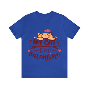 My Cat is my Valentine t-shirt - royal blue