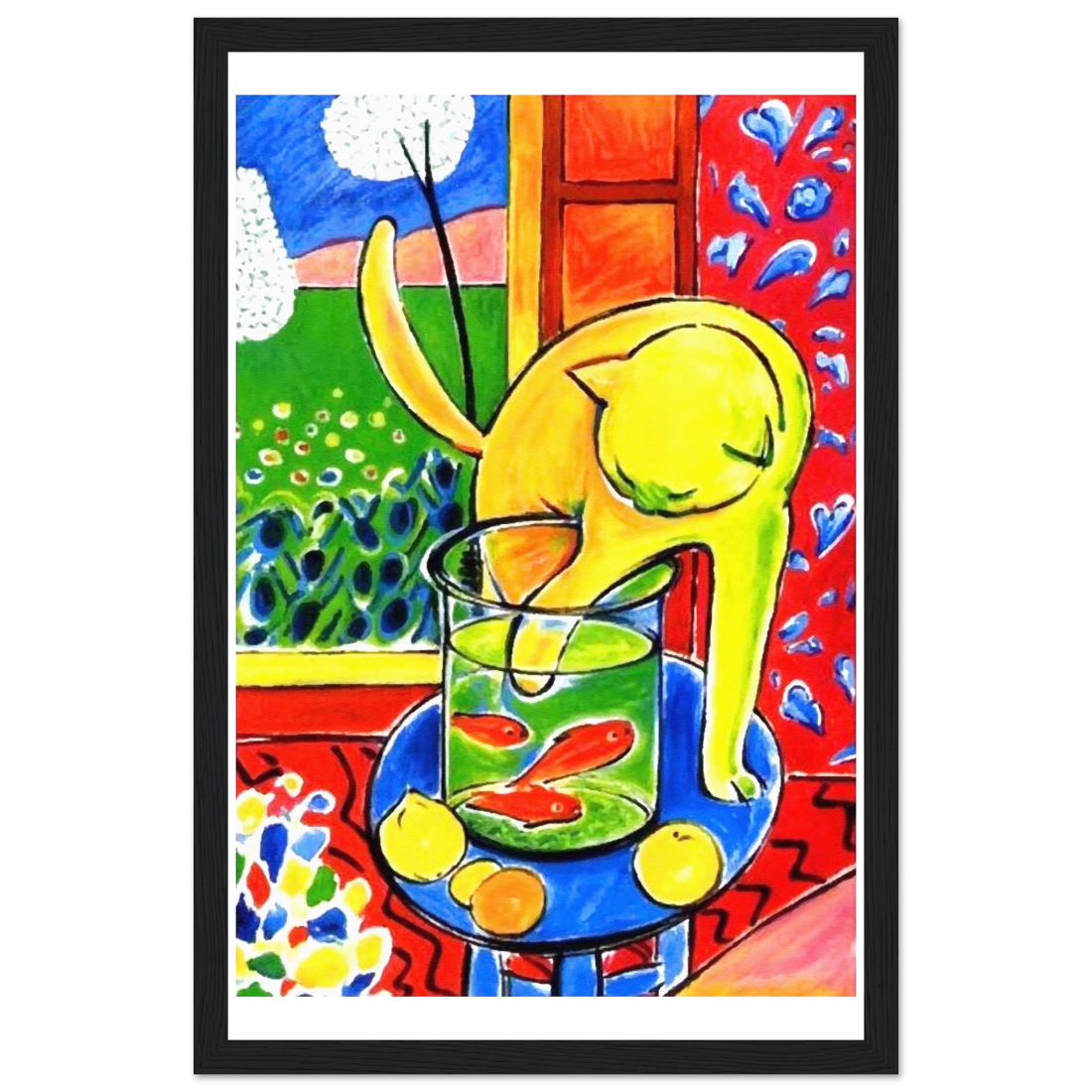 Cat with Red Fishes poster Henri Matisse black frame