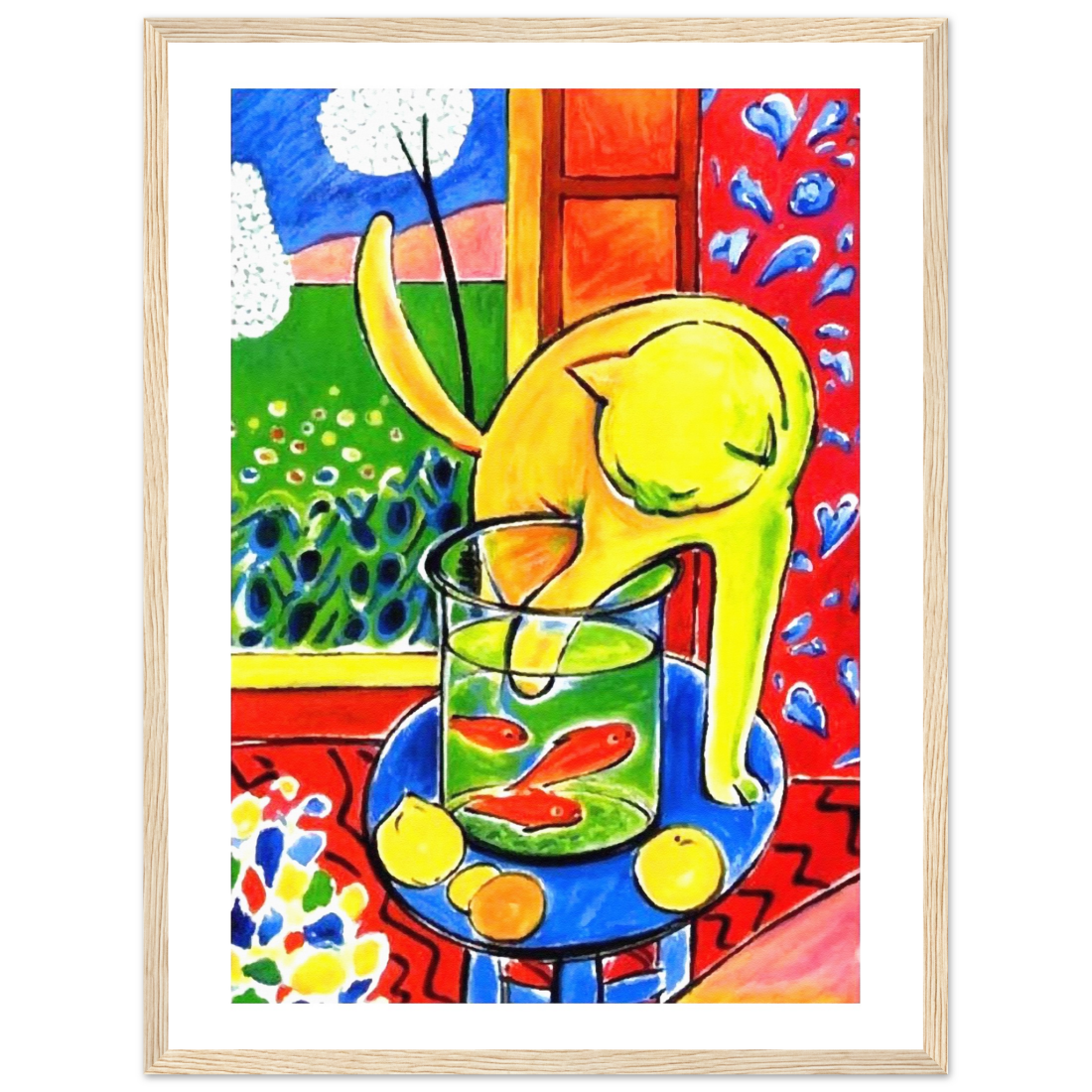 Cat with Red Fishes poster Henri Matisse framed