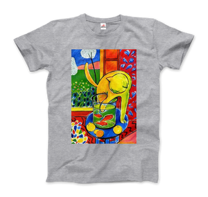 Henri Matisse the Cat With Red Fishes 1914 Artwork T-Shirt grey