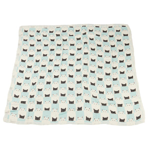 Black and white cat blanket top