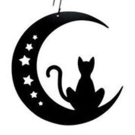 Cat in Moon silhouette sign.
