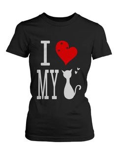 I Love My Cat T-Shirt fitted (Ladies)