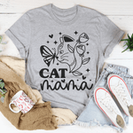 Load image into Gallery viewer, Cat Mama tshirt gray
