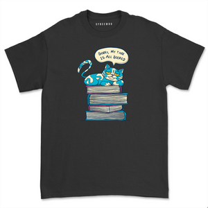My Time is booked cat tshirt black
