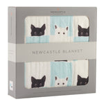 Load image into Gallery viewer, Black and white cat blanket packaged
