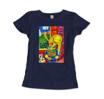 Load image into Gallery viewer, Henri Matisse the Cat With Red Fishes 1914 Artwork T-Shirt blue fitted
