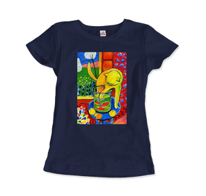 Henri Matisse the Cat With Red Fishes 1914 Artwork T-Shirt blue fitted