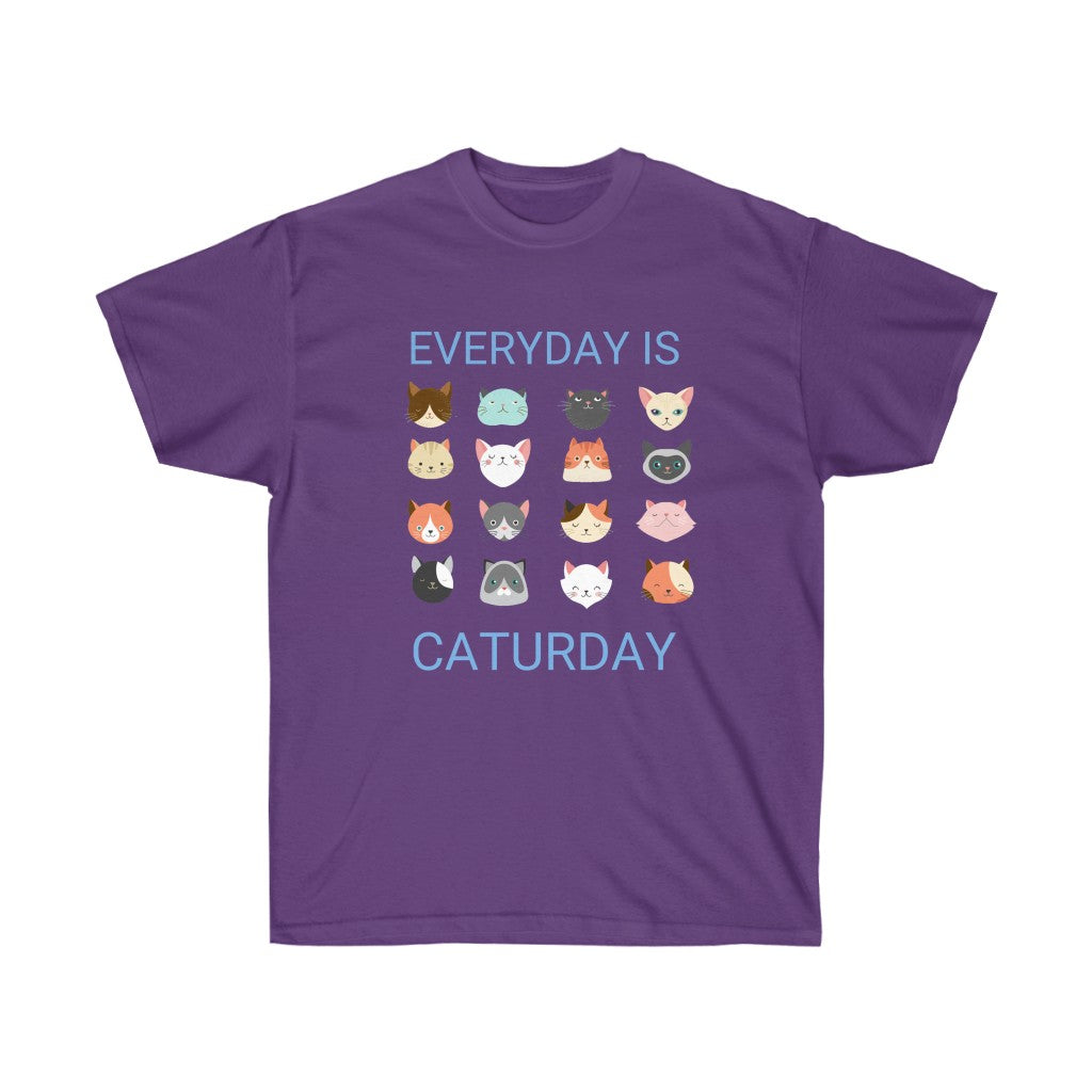 Everyday is Caturday t-shirt - purple