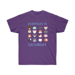 Load image into Gallery viewer, Everyday is Caturday t-shirt - purple

