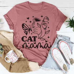 Cat Mama tshirt mauve