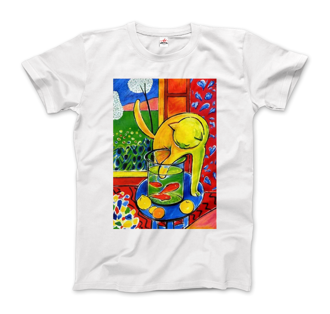 Henri Matisse the Cat With Red Fishes 1914 Artwork T-Shirt white
