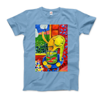 Load image into Gallery viewer, Henri Matisse the Cat With Red Fishes 1914 Artwork T-Shirt light blue 
