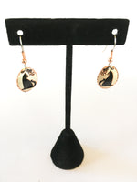 Load image into Gallery viewer, Black cat earrings

