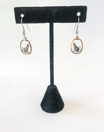Load image into Gallery viewer, silver and gold cat earrings hang

