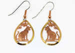 Load image into Gallery viewer, Rose gold and gold cat teardrop shaped earrings
