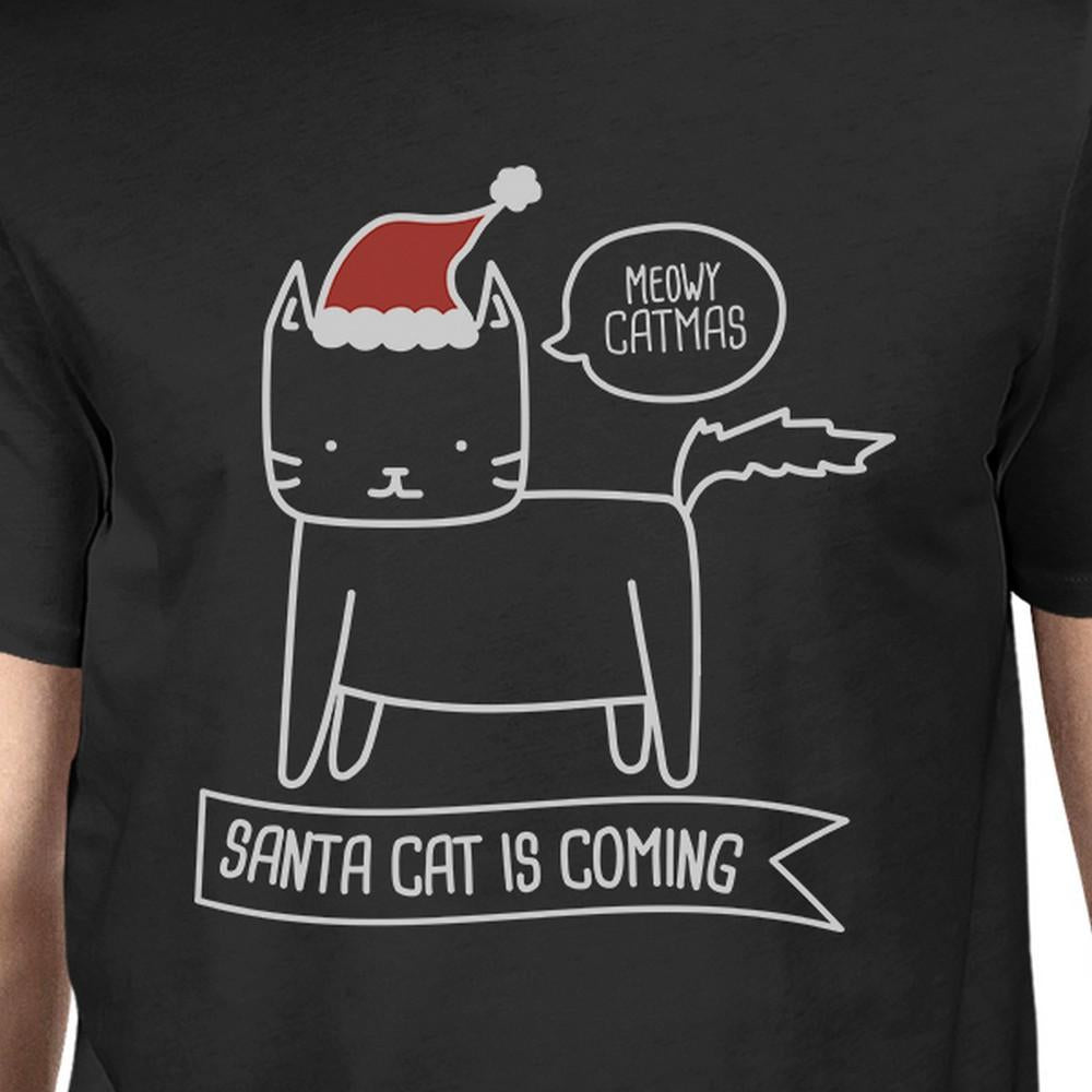 Santa Cat shirt detail