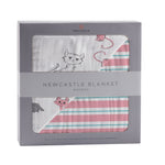 Load image into Gallery viewer, Kitty and Stripe bamboo blanket
