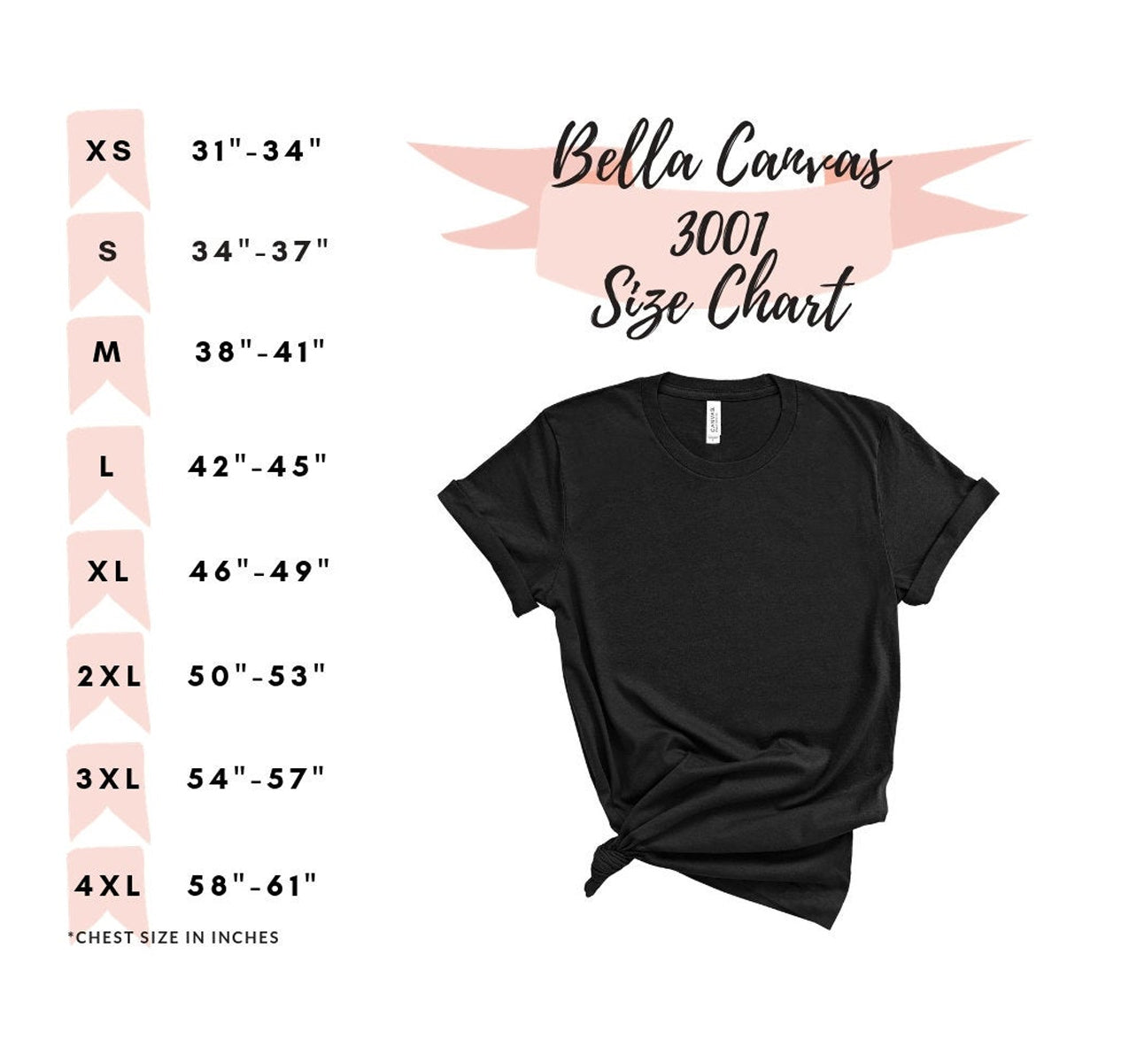 Cat t-shirt size chart