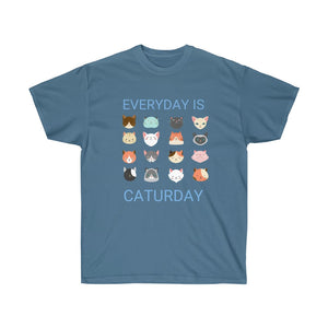 Everyday is Caturday t-shirt - indigo blue