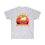 Load image into Gallery viewer, Happy Meowoween Halloween cat shirt light gray 
